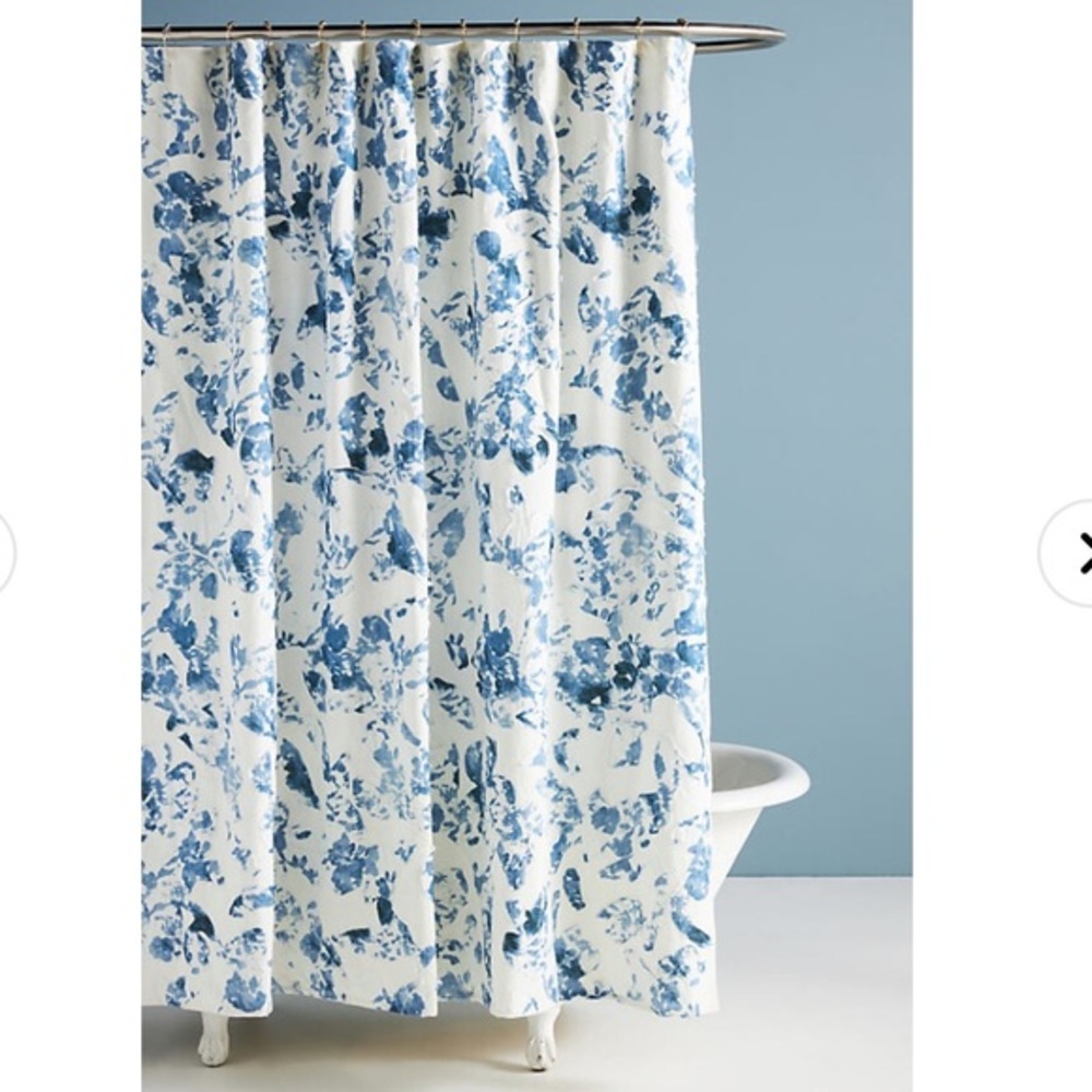 Anthropologie-Poppy Applique Shower Curtain